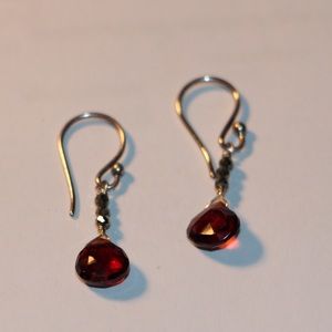 Red and silver colored earrings ❣️